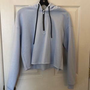 Garage light blue cropped hoodie NWOT